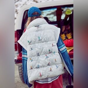 Free people In A Bubble Printed Puffer Vest ski combo